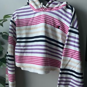 Champion cropped striped hoodie